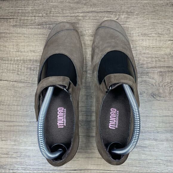 Munro Wm’s Mary Janes Brown Nubuck Leather Shoes - Picture 4 of 8